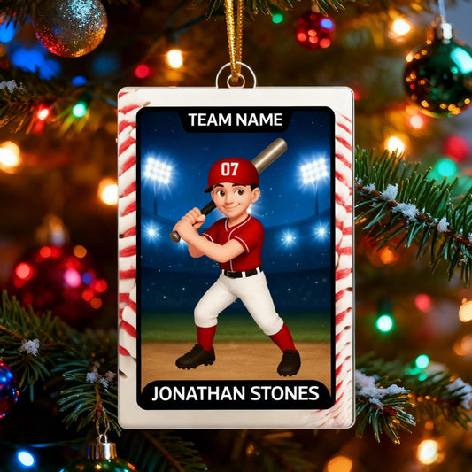Personalized Baseball Ornament for Kids - Custom Team Name and Player - Christmas Gift Ornament MagicInPrints