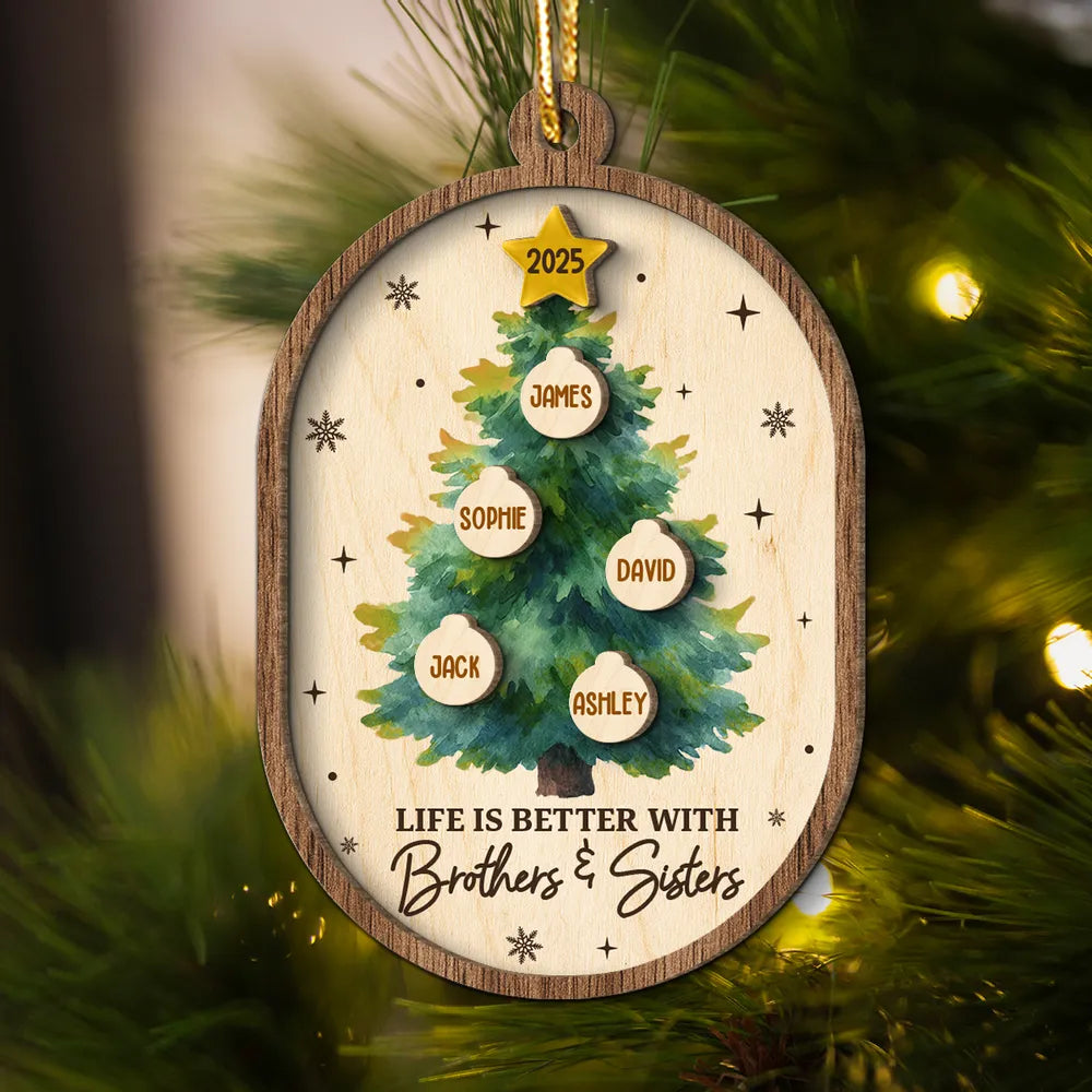 Personalized Family Christmas Ornament for Siblings - Holiday Tree Decoration Ornament MagicInPrints