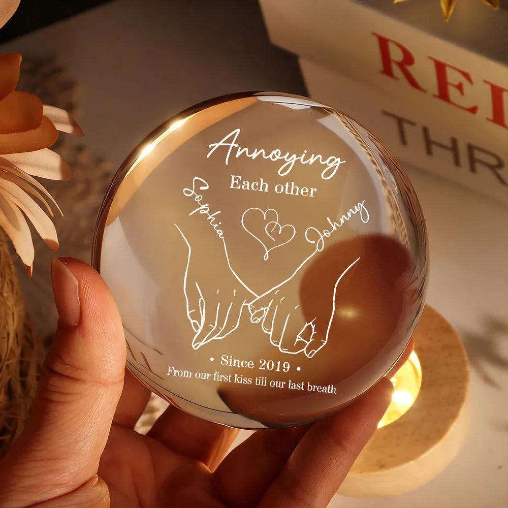 Personalized LED Globe Lamp for Couples with Custom Names - Romantic Anniversary Gift Lamp MagicInPrints