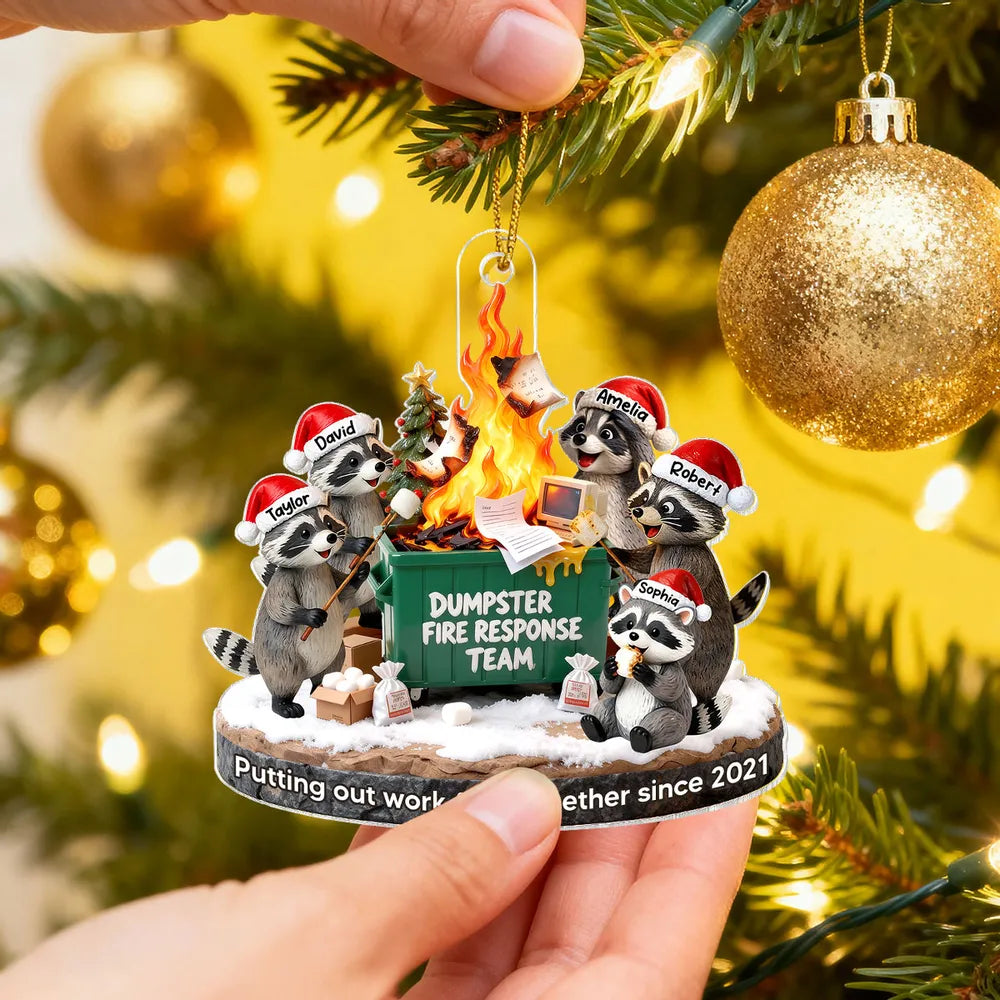 Personalized Raccoon Christmas Ornament for Coworkers - Humorous Holiday Gift Ornament MagicInPrints