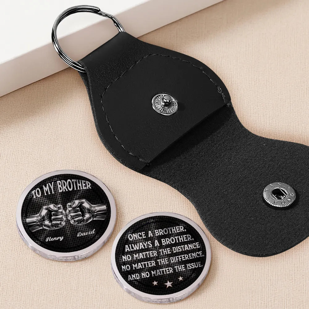 Personalized Leather Keychain for Brother - Sentimental Gift for Sibling Keychain MagicInPrints