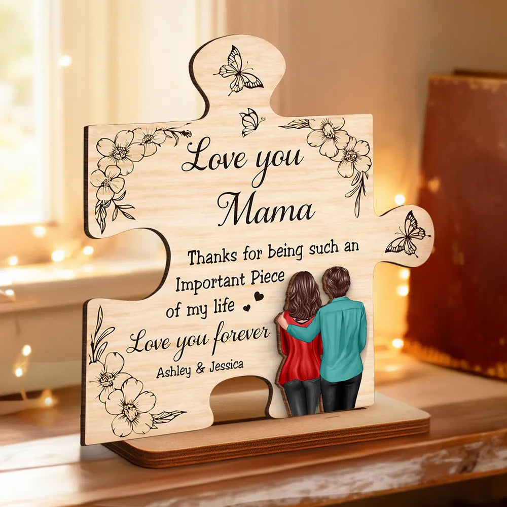 Personalized Wooden Puzzle Piece for Mom - Sentimental Gift for Mother's Day Plaque MagicInPrints