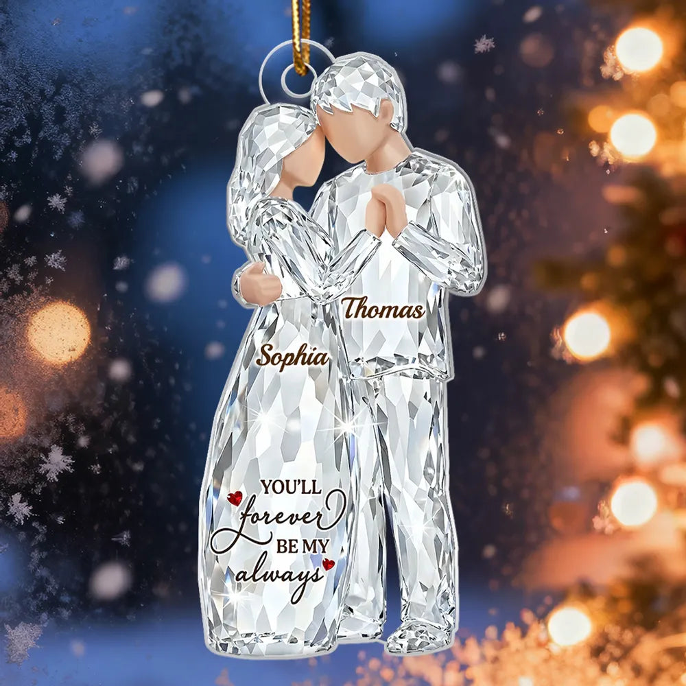 Personalized Crystal Couple Ornament for Couples - Romantic Christmas Keepsake Ornament MagicInPrints