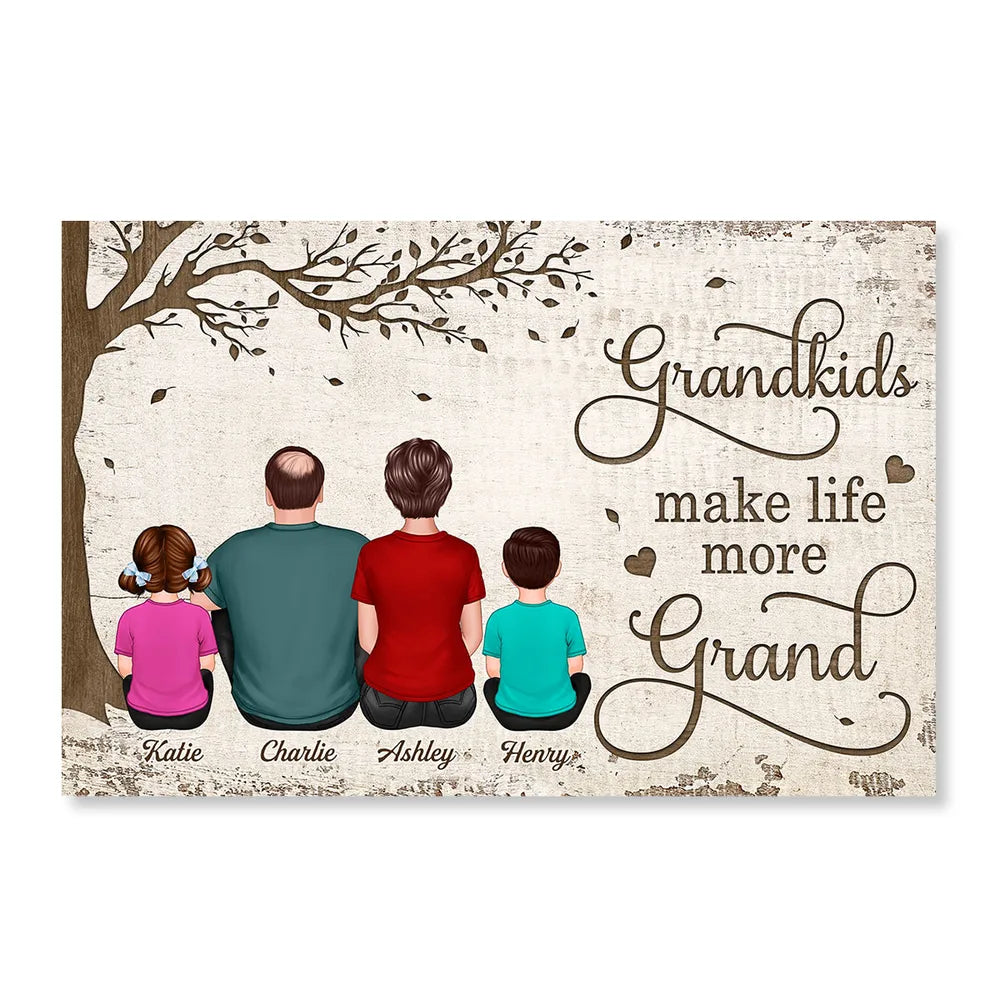 Personalized Family Canvas Print for Grandparents - Sentimental Home Decor Gift Poster or Canvas MagicInPrints