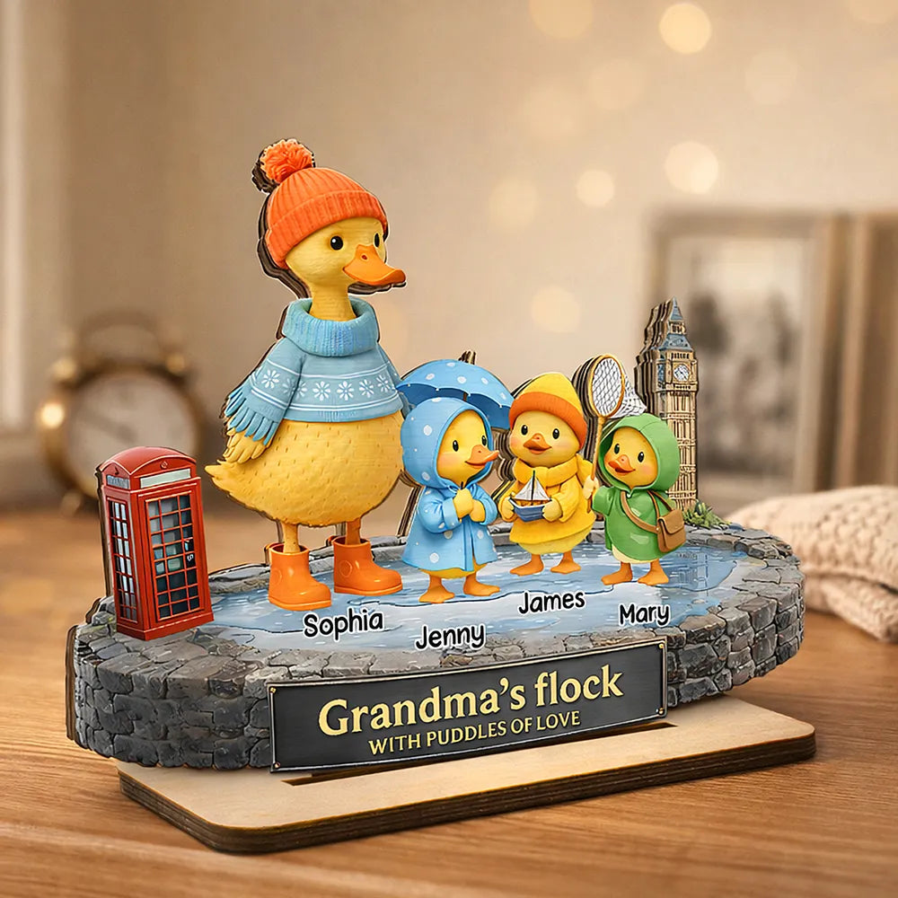 Personalized Duck Family Figurine for Grandma - Sentimental Home Decor Gift Plaque MagicInPrints