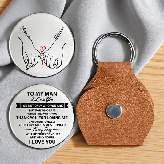 Personalized Engraved Keychain for Couples - Romantic Gift for Him Keychain MagicInPrints