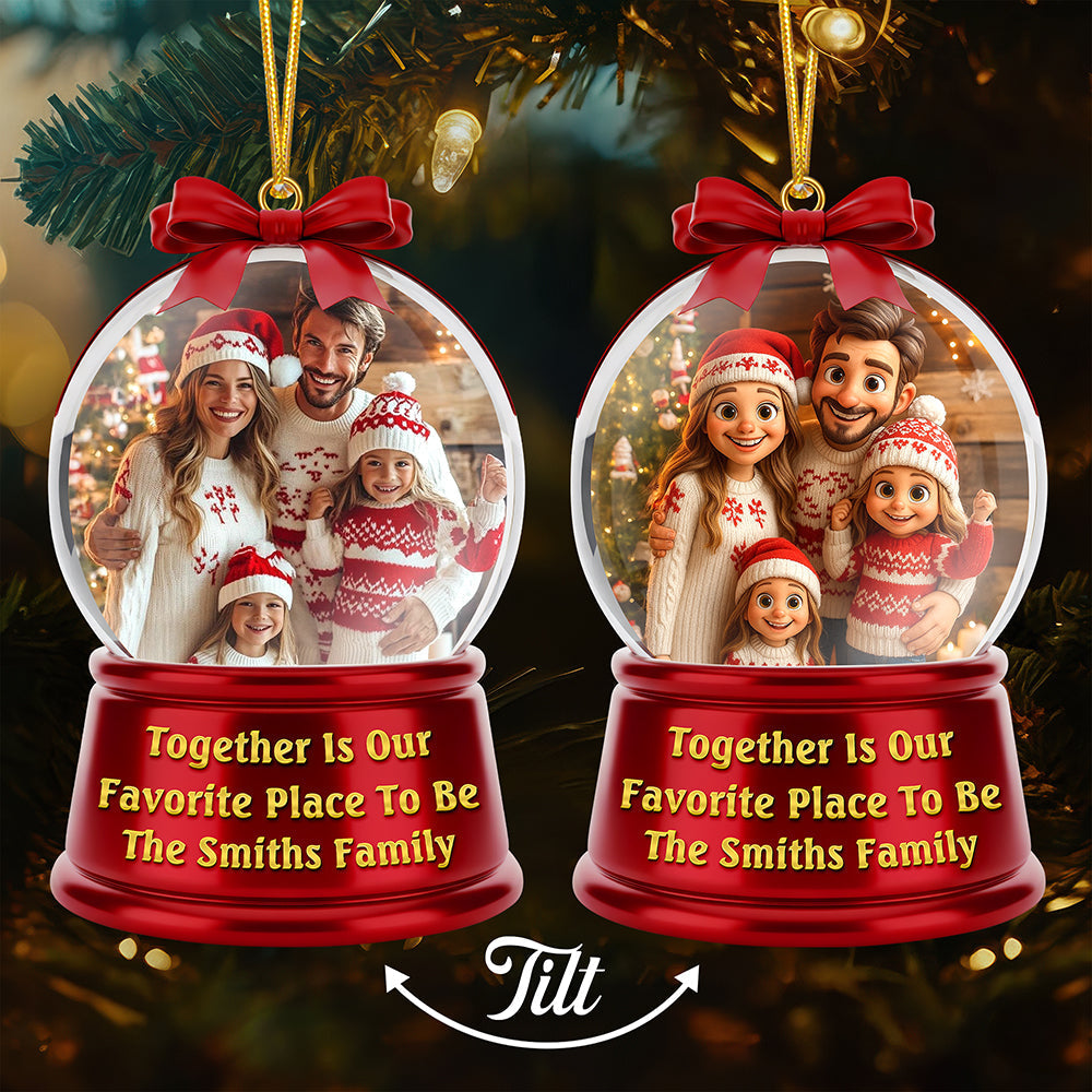 Together Is Our Favorite Place To Be - Custom Photo Christmas Ornament Ornament MagicInPrints