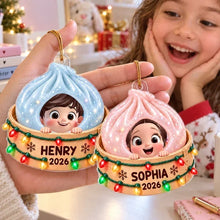 Load image into Gallery viewer, Personalized Christmas Acrylic Ornament Smiling Child Gift for Kids
