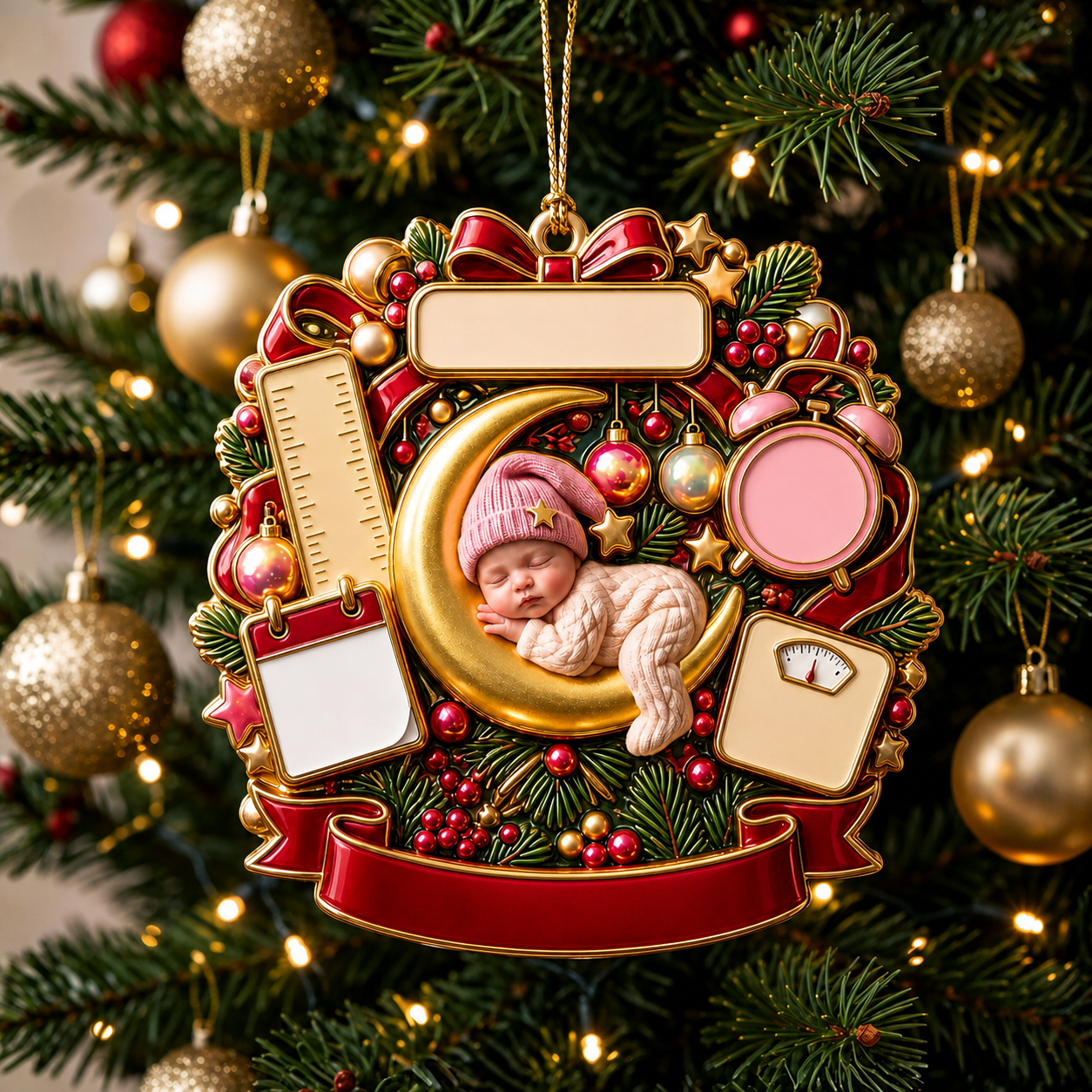 Personalized Baby's First Christmas Acrylic Ornament Gift for Family