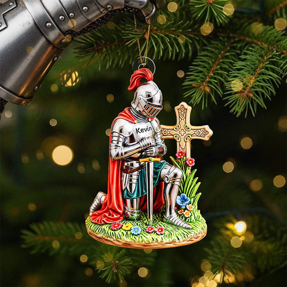 Kneeing Knight Ornament - Personalized Gifts For Christians Ornament MagicInPrints