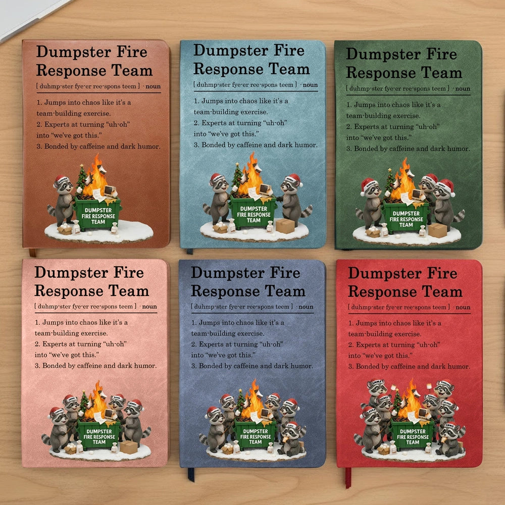 Funny Notebook for Team Building - Dumpster Fire Response Team Humor Gift Stationery MagicInPrints