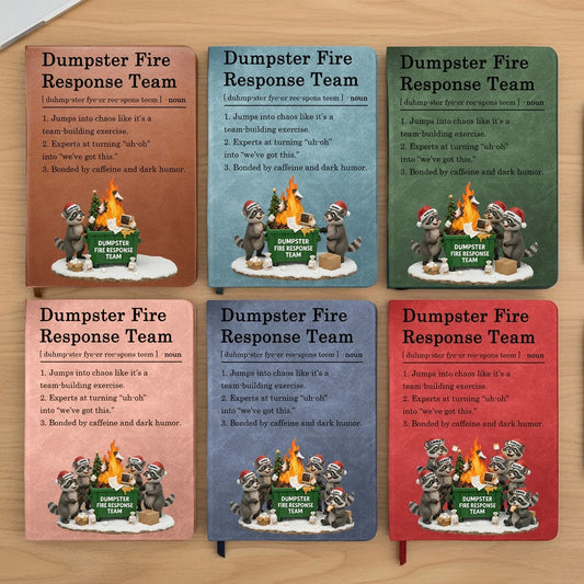 Funny Notebook for Team Building - Dumpster Fire Response Team Humor Gift Stationery MagicInPrints