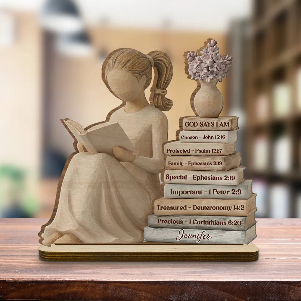 Personalized Wooden Sculpture for Women - Inspirational Christian Gift with Bible Verses Plaque MagicInPrints