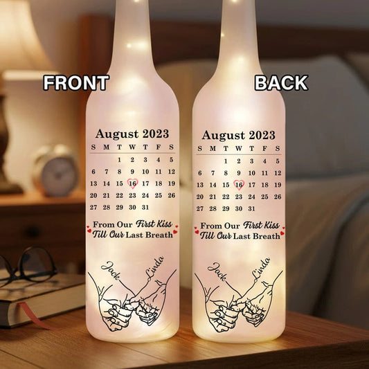 Personalized LED Bottle Lamp for Couples - Romantic Anniversary Gift Lamp MagicInPrints