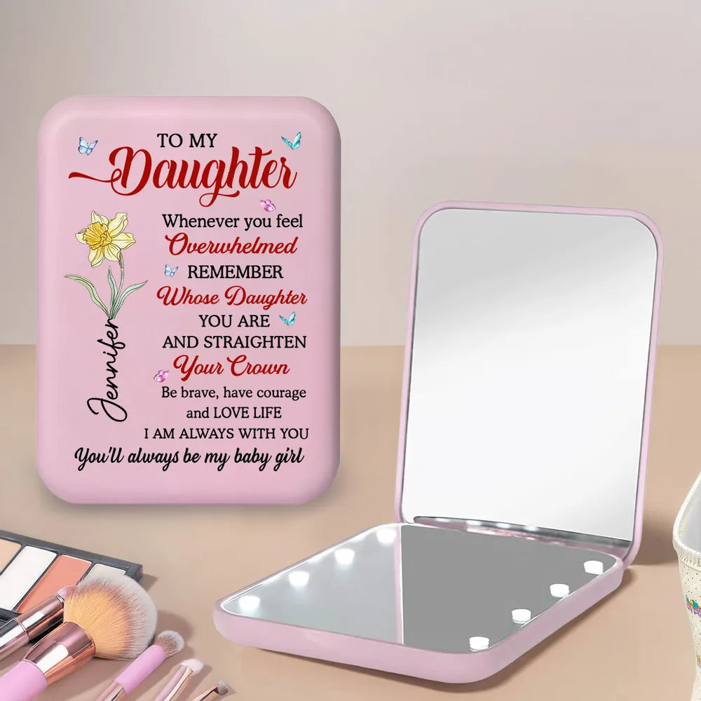 Personalized Compact Mirror for Daughter with Inspirational Message - Sentimental Gift Beauty Tools MagicInPrints