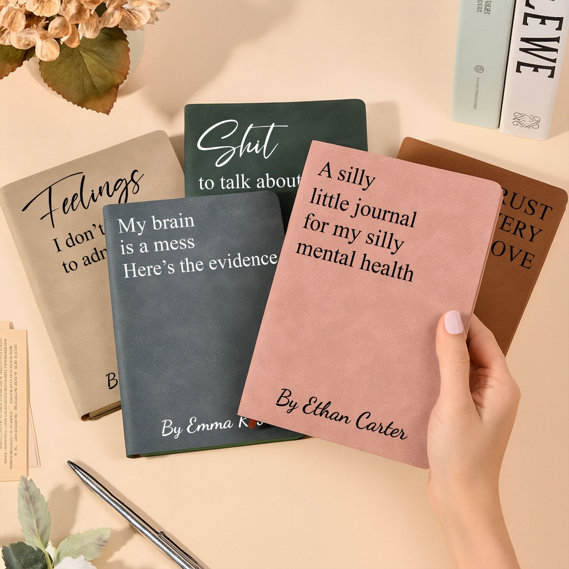 Personalized Journals for Adults with Humorous and Inspirational Quotes - Mental Health Support Stationery MagicInPrints