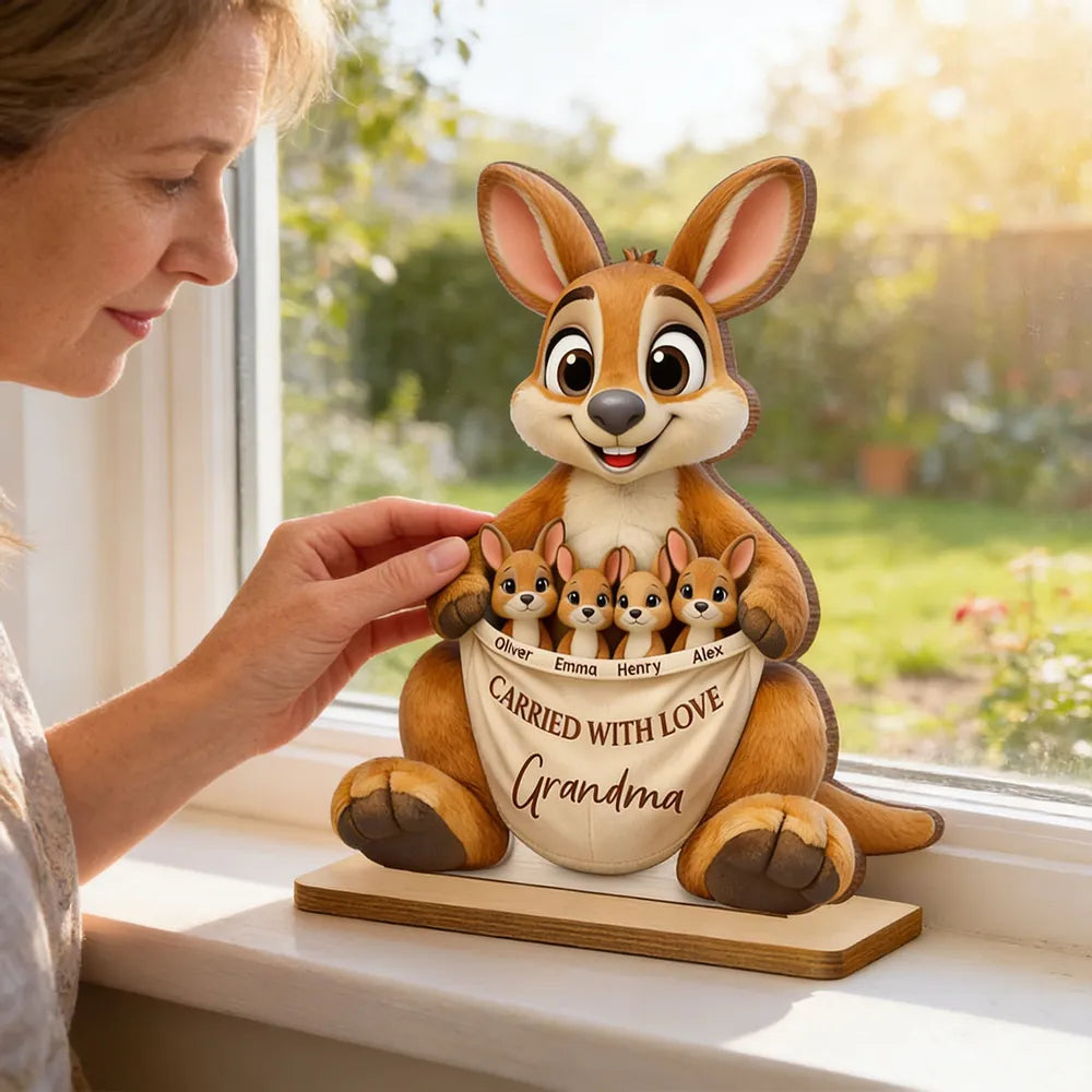 Personalized Kangaroo Family Figurine for Grandma - Sentimental Gift Plaque MagicInPrints