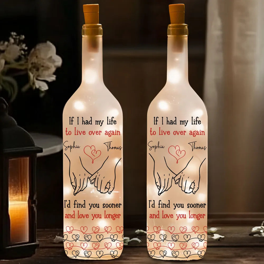 Personalized LED Wine Bottle Lamp for Couples - Romantic Anniversary Gift Lamp MagicInPrints