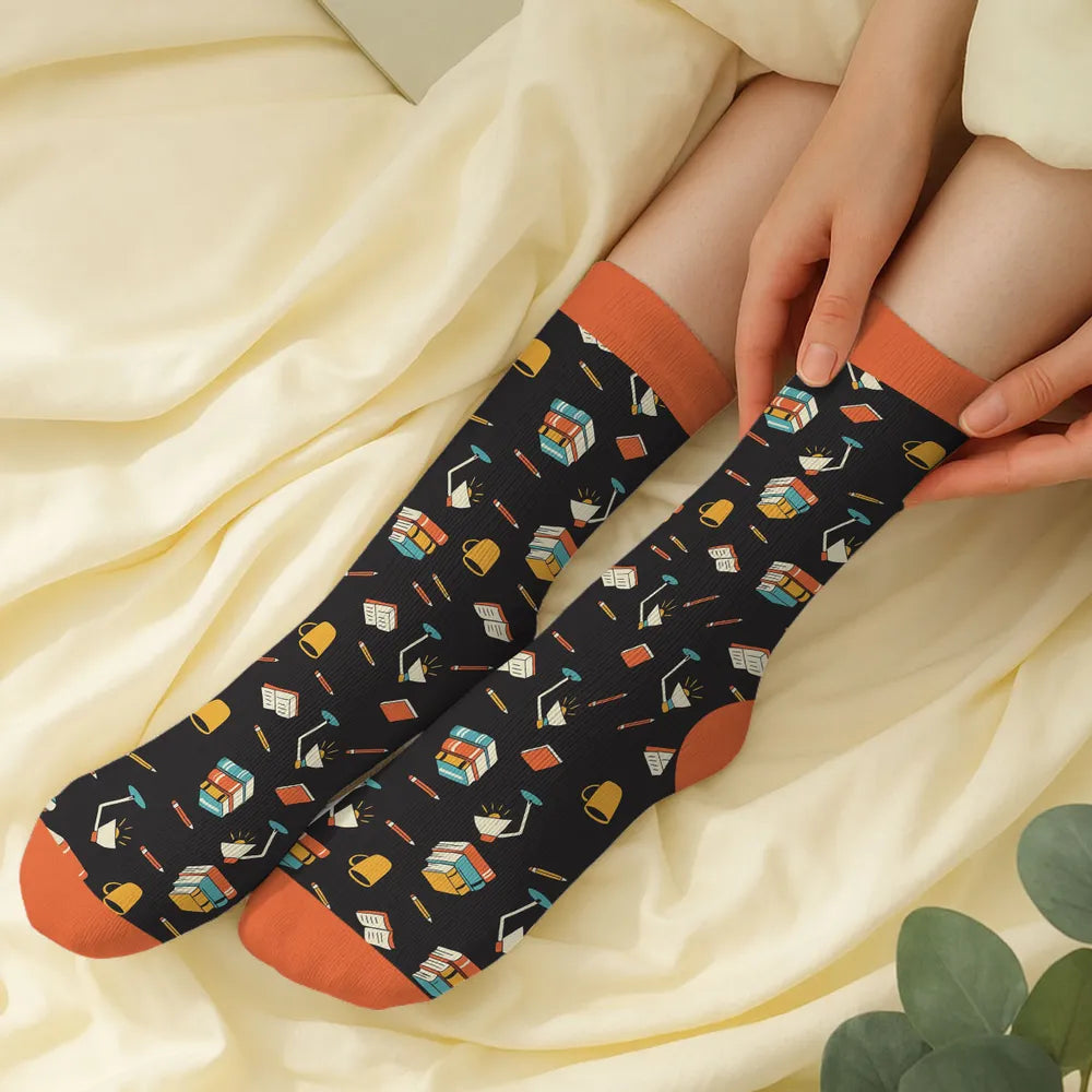 Personalized Book Lover Socks for Women - Cozy Reading Gift Socks MagicInPrints