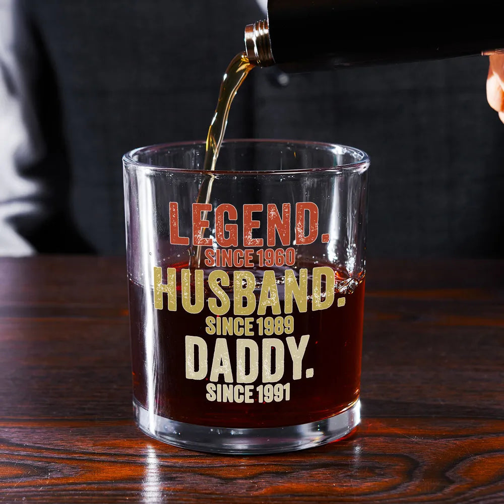 Personalized Whiskey Glass for Dad - Legend Husband Daddy Grandpa Gift Cup MagicInPrints