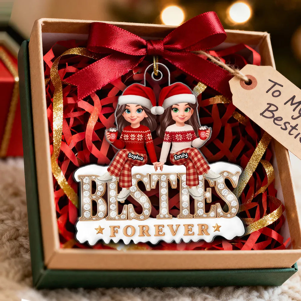 Personalized Sisters Forever Christmas Ornament - Custom Names Holiday Gift Ornament MagicInPrints