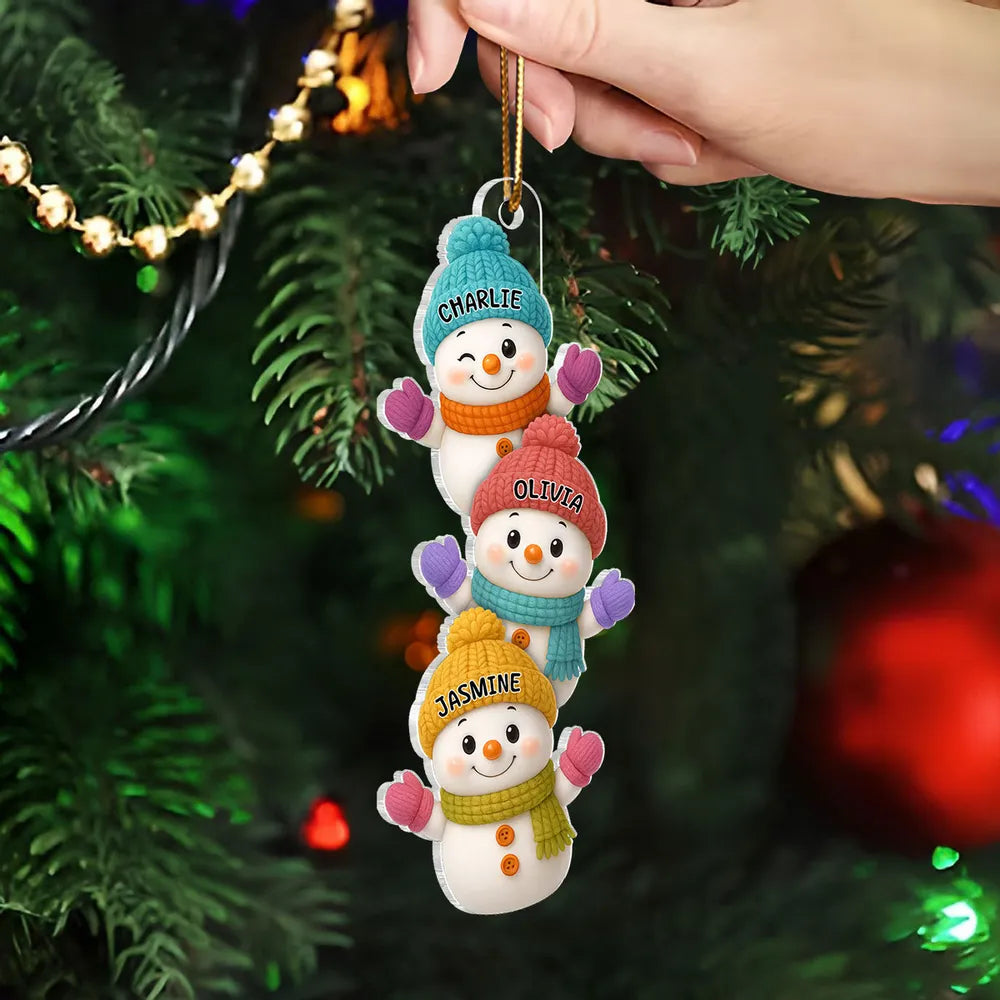 Personalized Snowman Family Christmas Ornaments - Holiday Tree Decor Ornament MagicInPrints