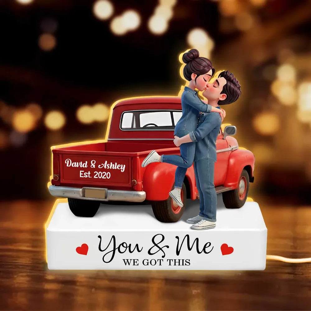 Personalized Couple Figurine Romantic Gift for Anniversary - Custom Names & Date Plaque MagicInPrints