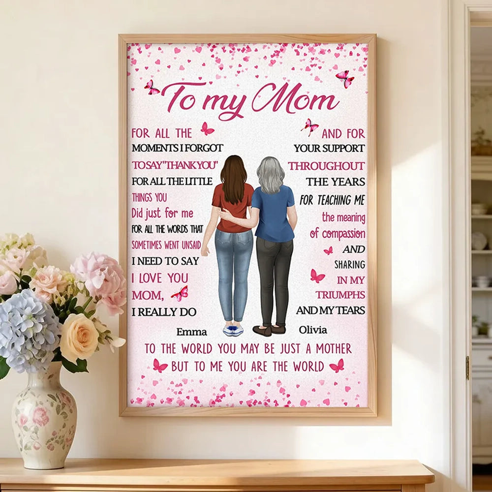 Personalized Mother-Daughter Wall Art - Sentimental Gift for Mom Poster or Canvas MagicInPrints