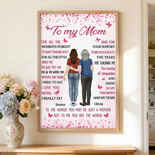 Personalized Mother-Daughter Wall Art - Sentimental Gift for Mom Poster or Canvas MagicInPrints