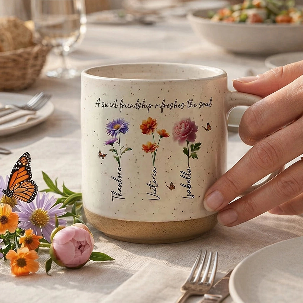 Personalized Friendship Mug for Friends with Floral Design - Thoughtful Gift Cup MagicInPrints