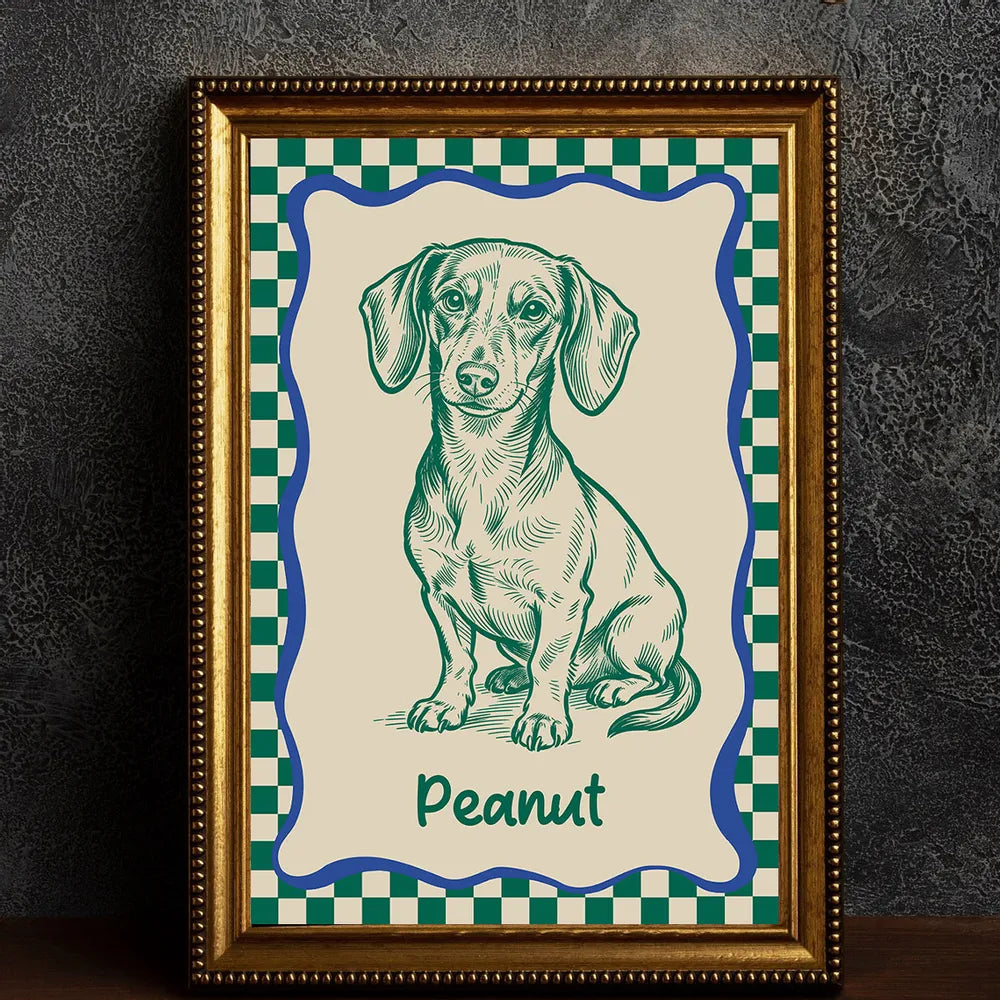 Custom Dog Portrait Art Print for Pet Lovers - Personalized Home Decor Poster or Canvas MagicInPrints