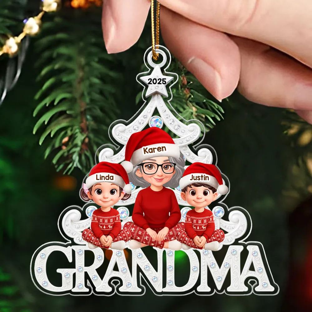Personalized Family Christmas Ornament for Grandma - Custom Names 2025 Ornament MagicInPrints