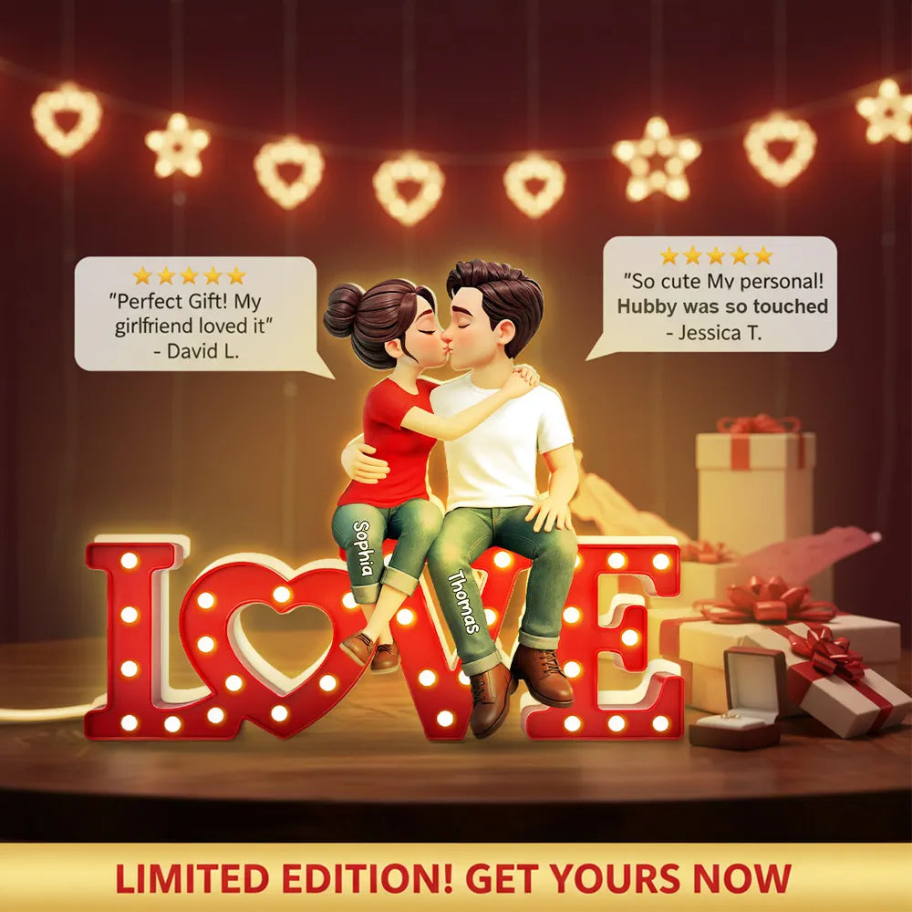 Personalized Couple Figurine Love Sign - Romantic Gift for Anniversaries Plaque MagicInPrints