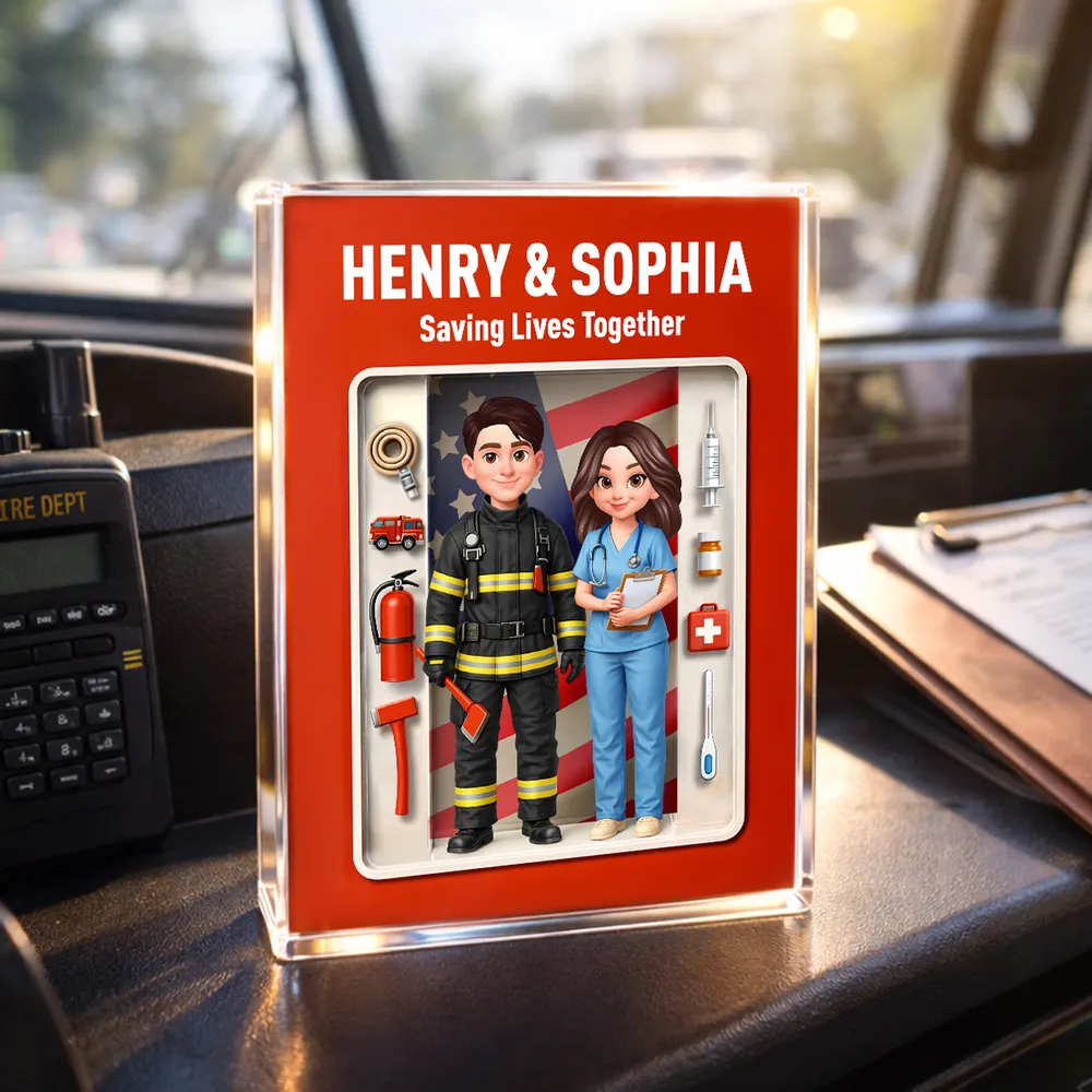 Personalized Hero Figurine Set for Firefighters and Nurses - Appreciation Gift Plaque MagicInPrints