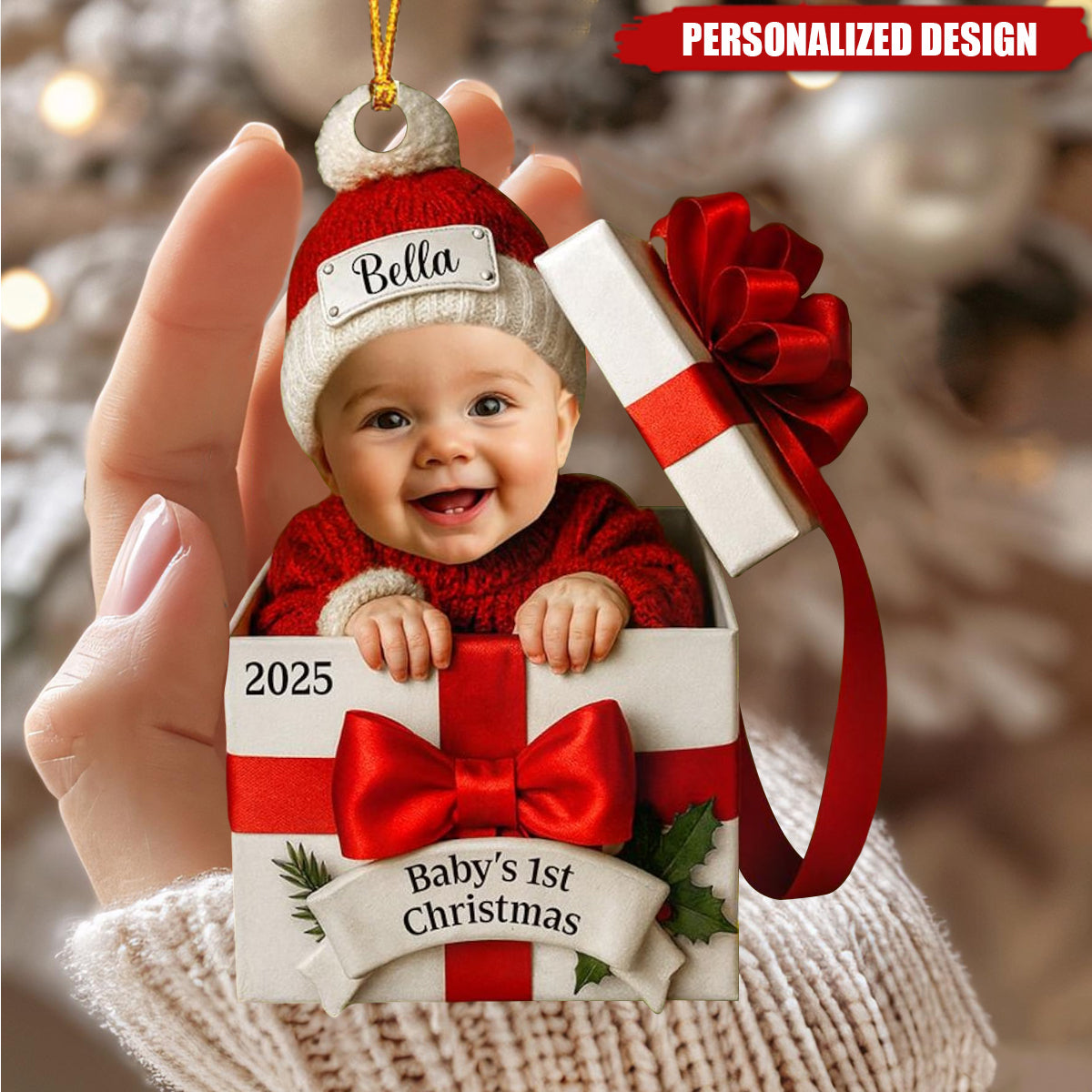 Personalized Baby's First Christmas Ornament - Custom Name and Year Keepsake Ornament MagicInPrints