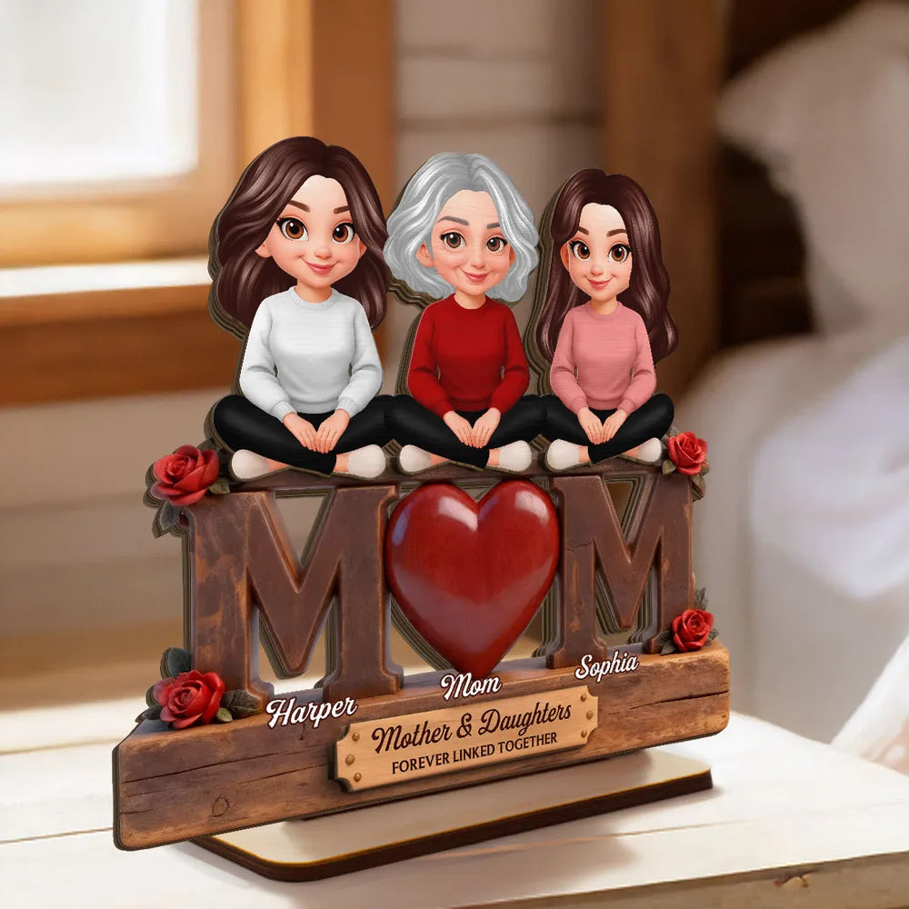 Personalized Mother and Daughters Figurine - Sentimental Gift for Family Bonding Plaque MagicInPrints