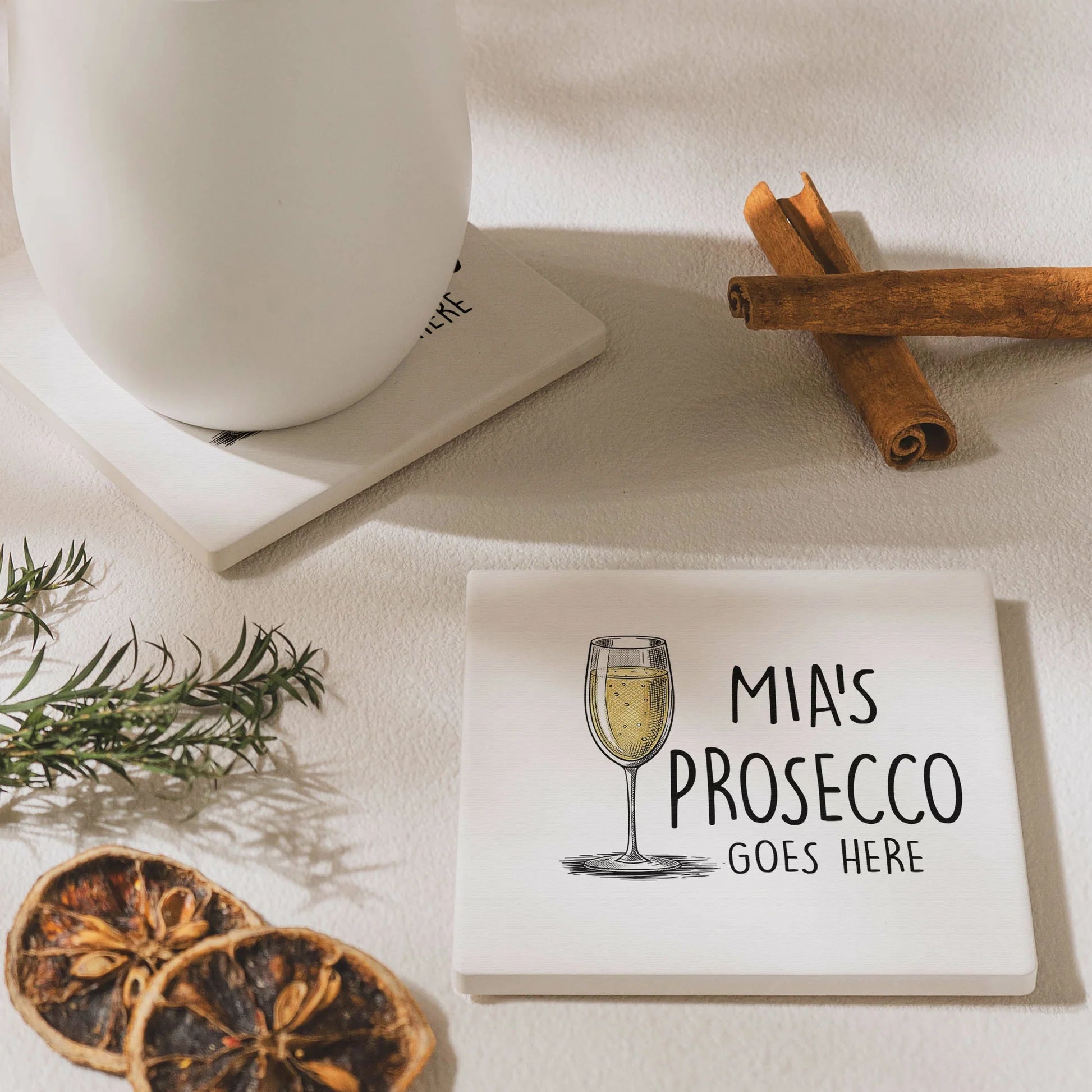 Personalized Drink Coasters Set for Tea, Bourbon, Prosecco, Vodka Lovers - Custom Gift Kitchen Supplies MagicInPrints