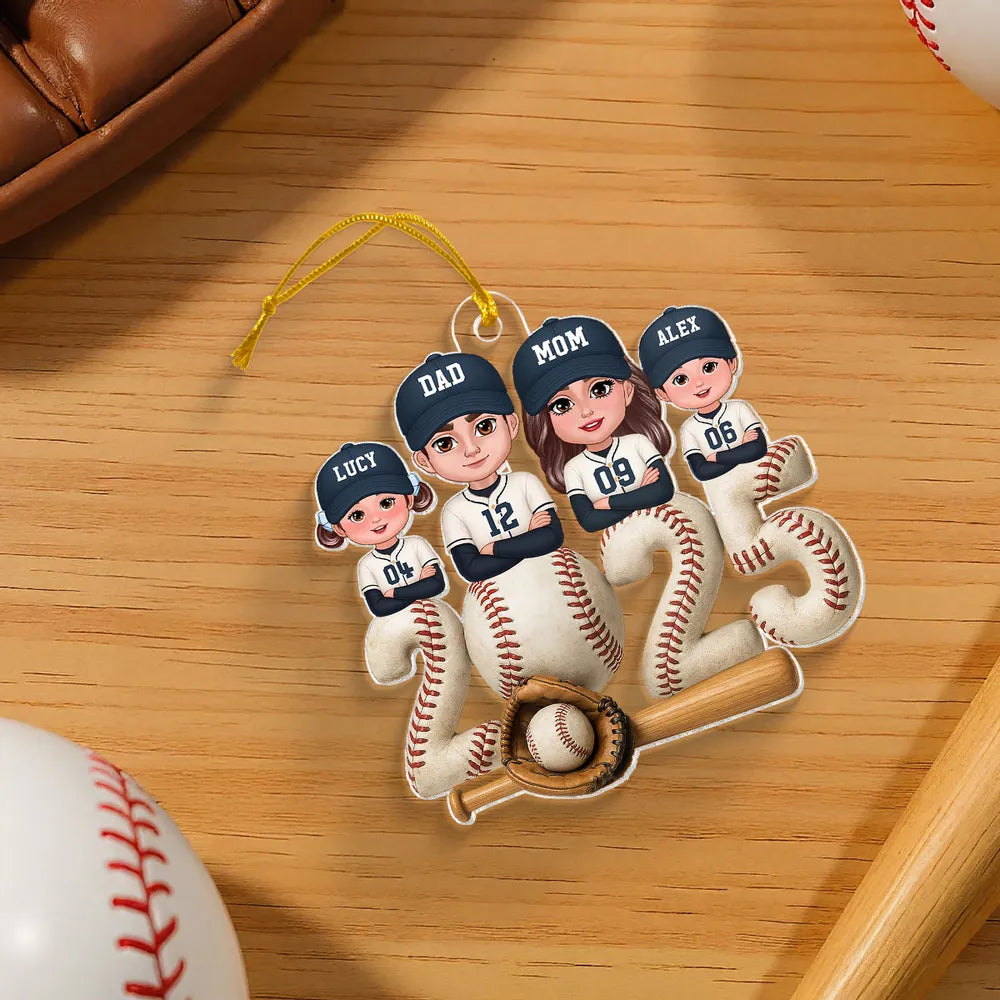 Personalized Family Baseball Ornament 2025 for Christmas Tree - Custom Names Ornament MagicInPrints