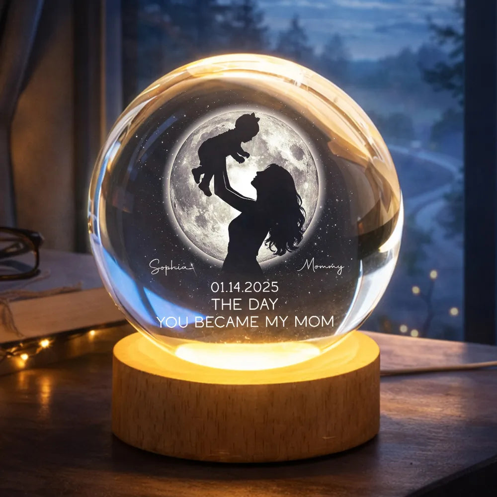 Personalized Crystal Night Light for Mothers - Sentimental Gift for Mom's Special Day Lamp MagicInPrints