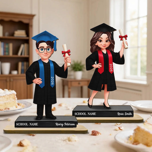 Personalized Graduation Cake Topper for Kids - Custom Name and Year Plaque MagicInPrints