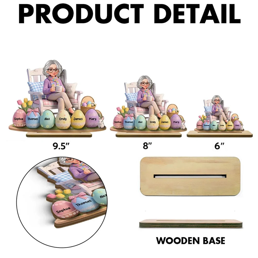 Personalized Easter Grandma Figurine with Custom Names - Family Gift Plaque MagicInPrints
