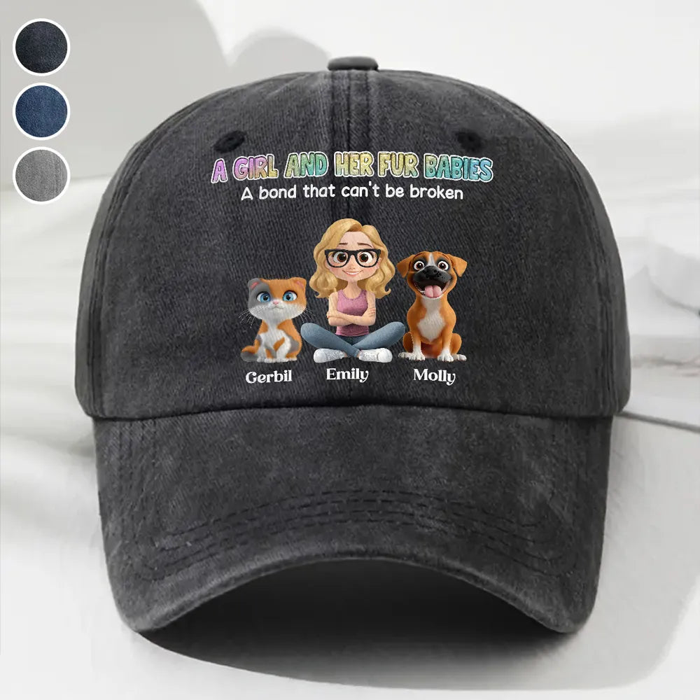 Custom Pet Lover Baseball Cap - Personalized with Cartoon Pets and Owner - Perfect Gift for Animal Lovers Hat MagicInPrints