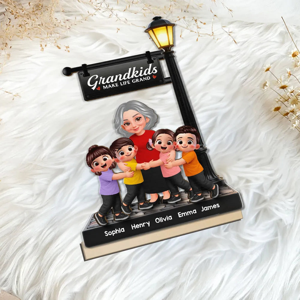 Custom Grandkids Figurine for Grandparents - Personalized Family Keepsake Plaque MagicInPrints