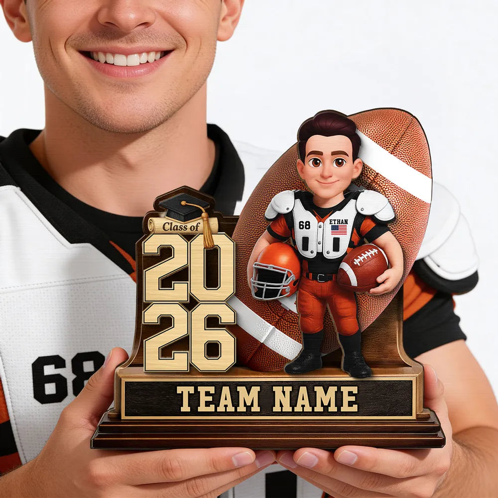 Custom Football Graduation Plaque for Class of 2026 - Personalized Team Gift Plaque MagicInPrints