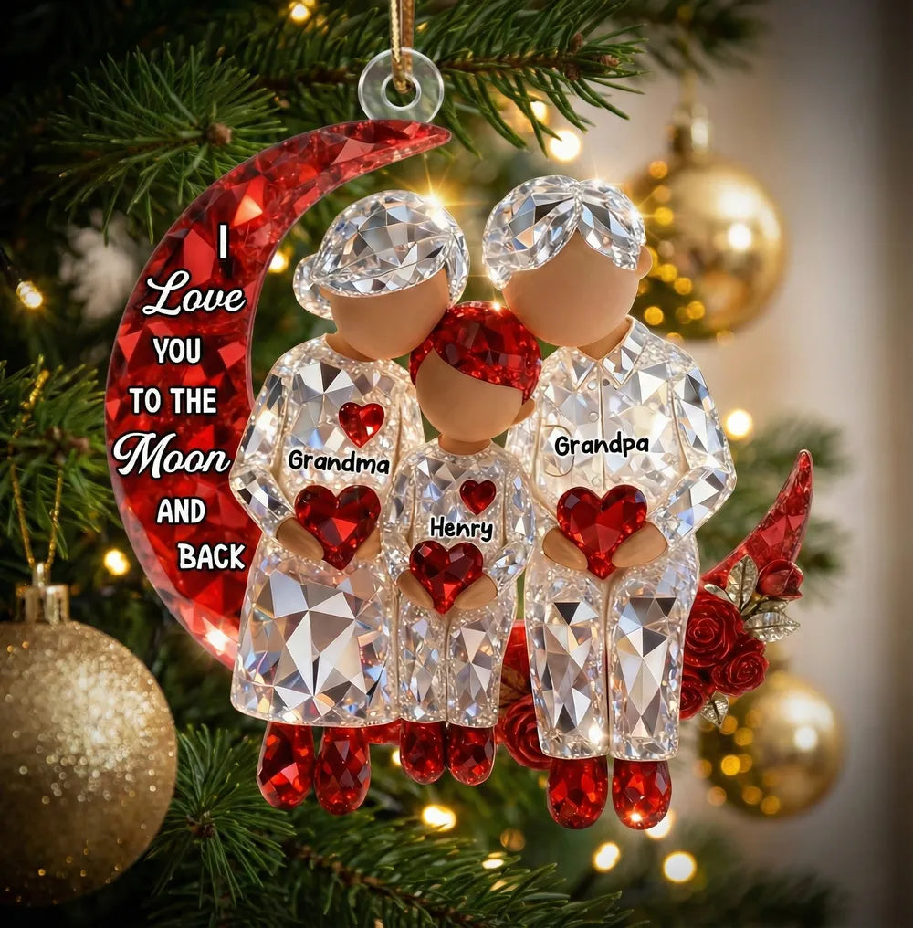 Personalized Crystal Ornament for Grandma and Grandchild - Sentimental Gift for Family Love Ornament MagicInPrints