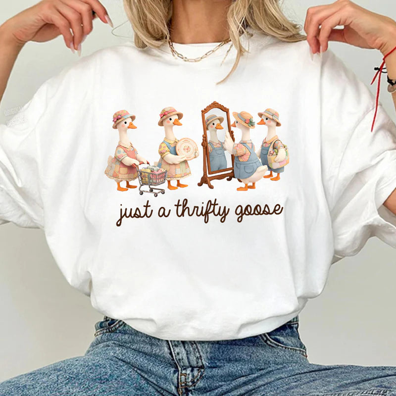 Funny Goose Sweatshirt for Women - Vintage Thrifty Style Cloth MagicInPrints