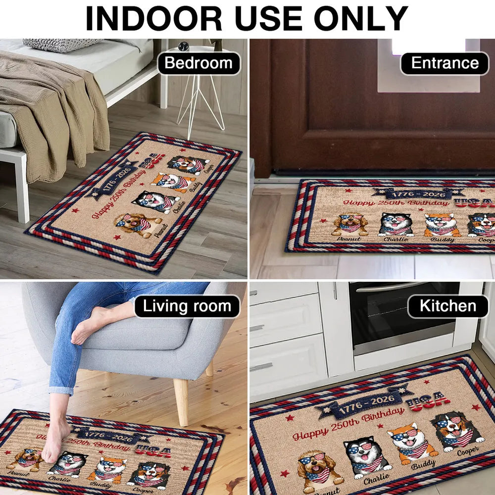 Personalized Dog Lover Doormat for USA 250th Birthday Celebration - Patriotic Home Decor Doormat MagicInPrints