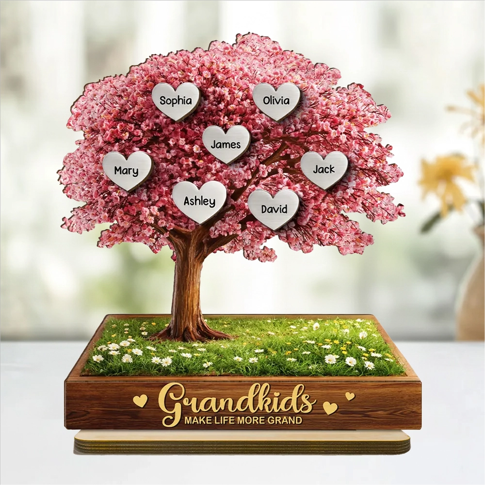 Personalized Family Tree Sculpture for Grandparents - Heartfelt Gift Plaque MagicInPrints