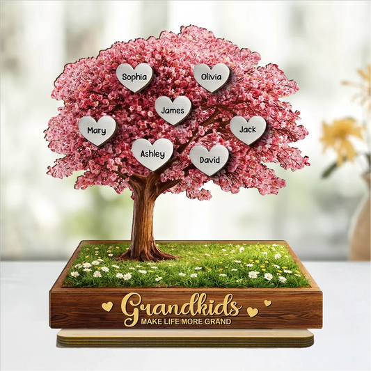 Personalized Family Tree Sculpture for Grandparents - Heartfelt Gift Plaque MagicInPrints
