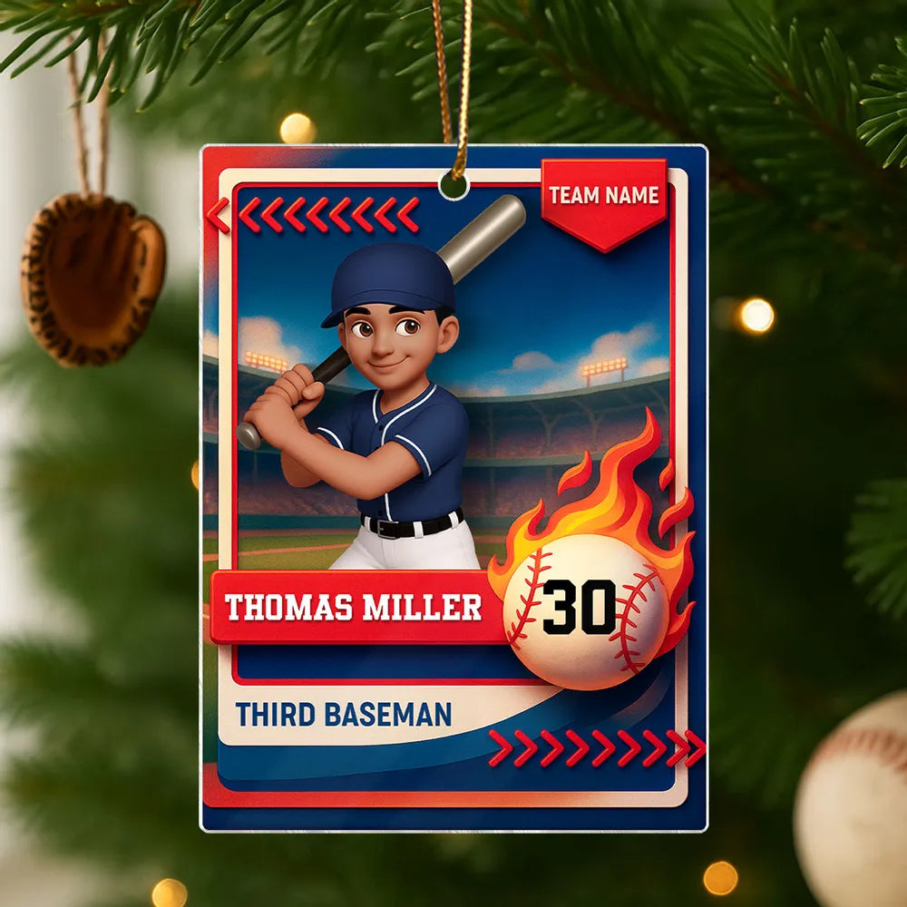 Personalized Baseball Ornament for Kids - Custom Sports Gift Ornament MagicInPrints